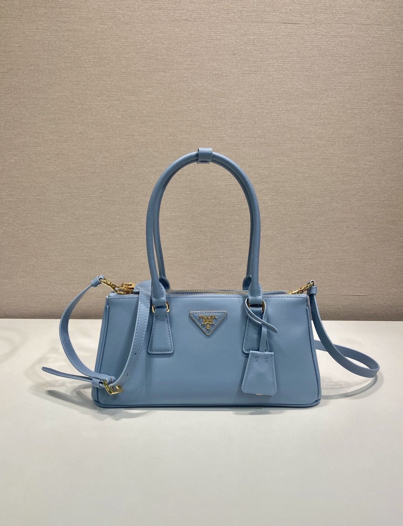 Light Blue PRADA Galleria Saffiano Leather Bag. Excellent Condition