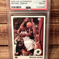 2002 U.D. Authentics Michael Jordan Basketball Card