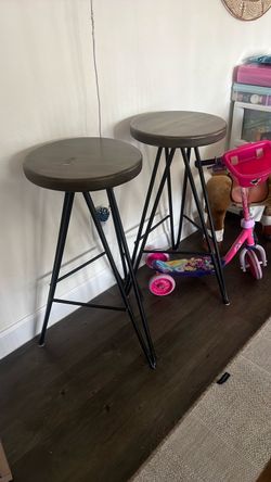 Set of 2 Industrial Bar Stools