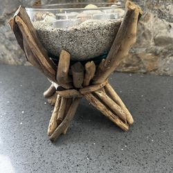 Tealight Holder. One-of-a Kind Coastal Centerpiece. Add Seaside Charm To Any Room 
