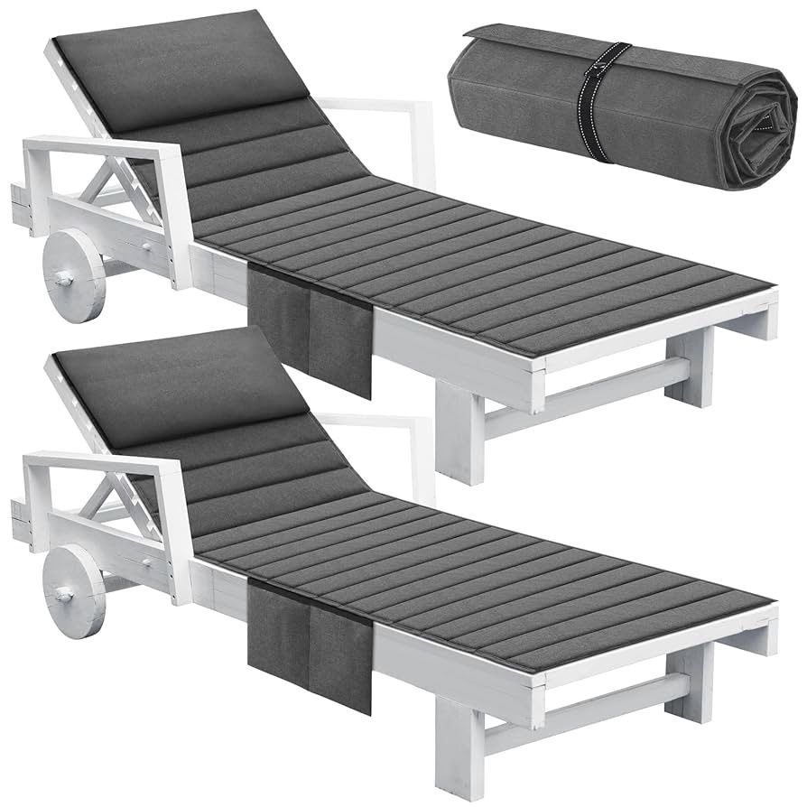 2Pcs Outdoor Lounge Chair Cushions