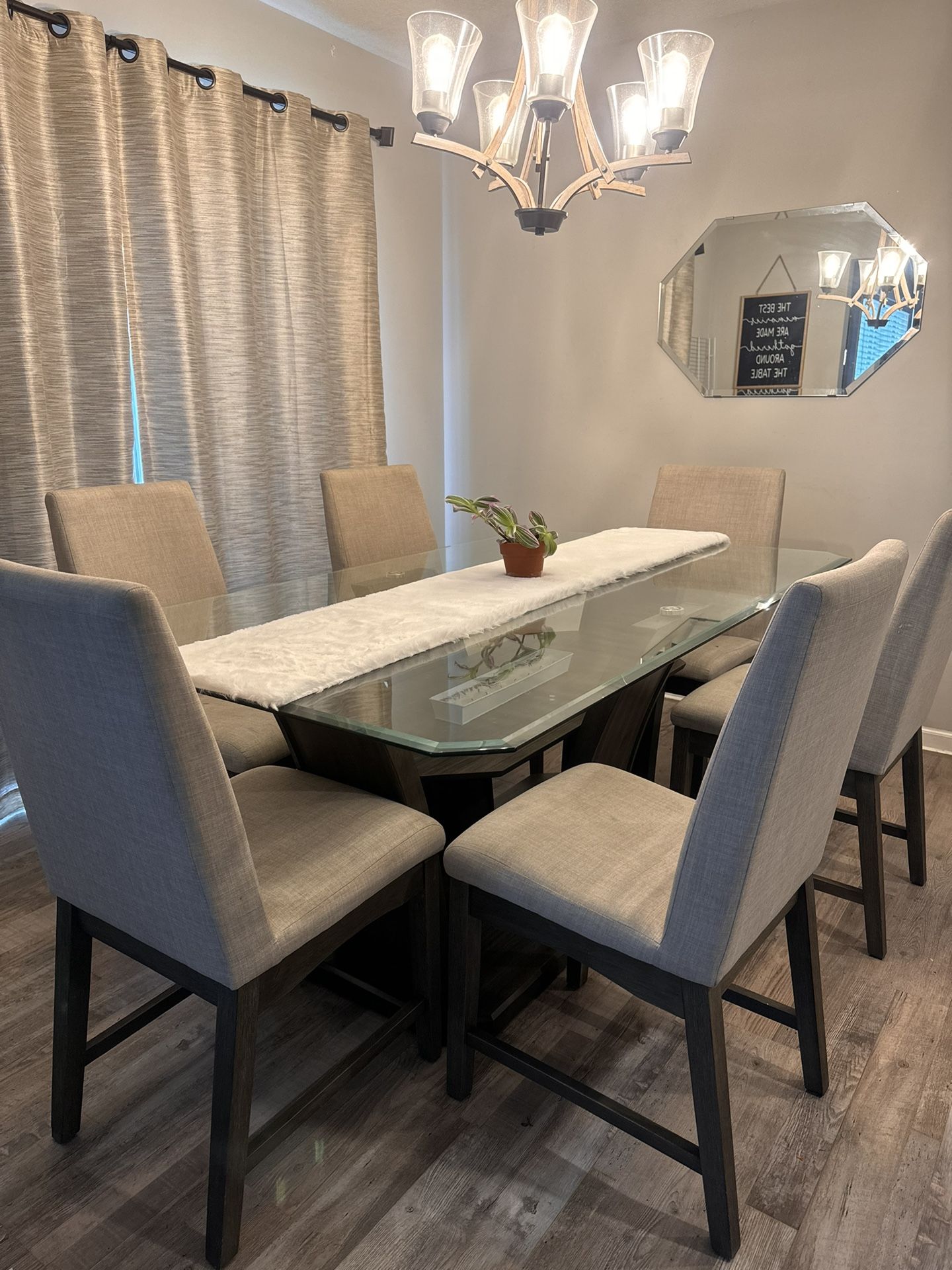 Glass Dining Table And 6 Chairs