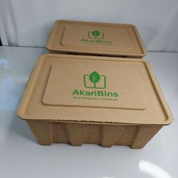 AKARIBINS  Eco STORAGE BINS –14.5 Qt-PLASTIC-FREE-STACKABLE  BOXES W/LIDS 2 PACK