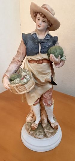 Vintage Andrea by Sadek Porcelain Harvest Boy Figurine # 7554