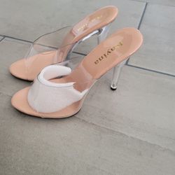 Clear Heels/Mules Never Worn 