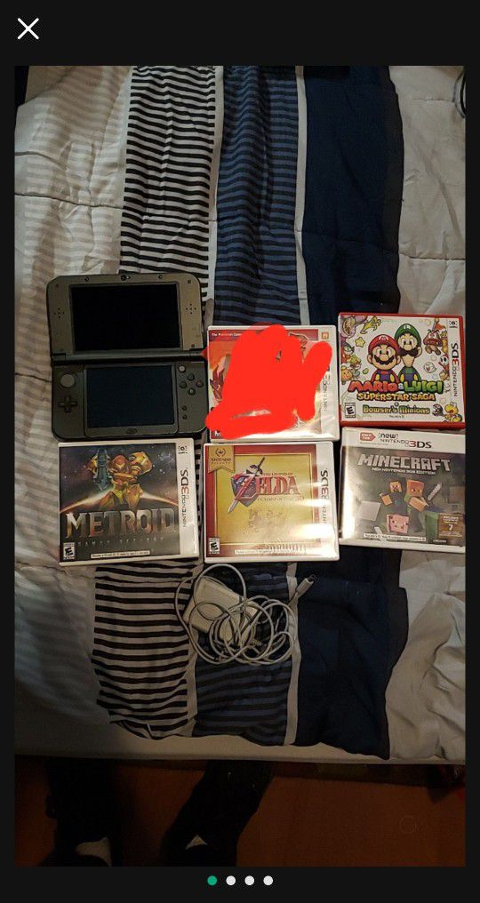 Nintendo 3ds xl with 4games