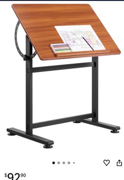 Drafting Table, Adjustable 0°–90° Tilt Drawing Desk, Portable Artist Table