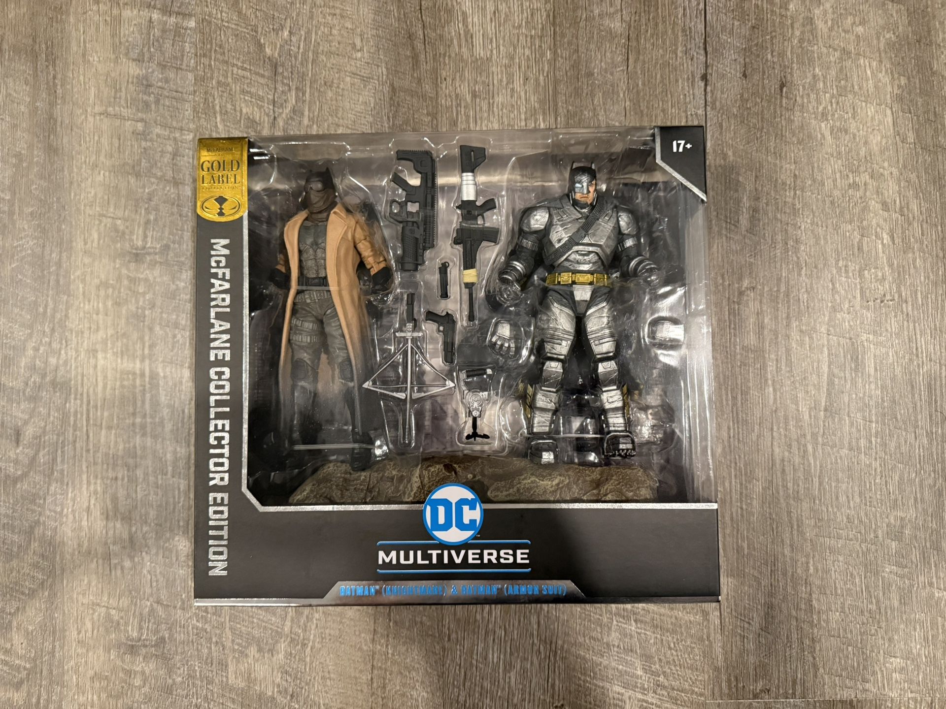 In Hand, Brand New, Never Opened - 2024 McFarlane - DC Batman v Superman Dawn Justice - Knightmare & Armor Suit Batman - Gold Label 2 pack