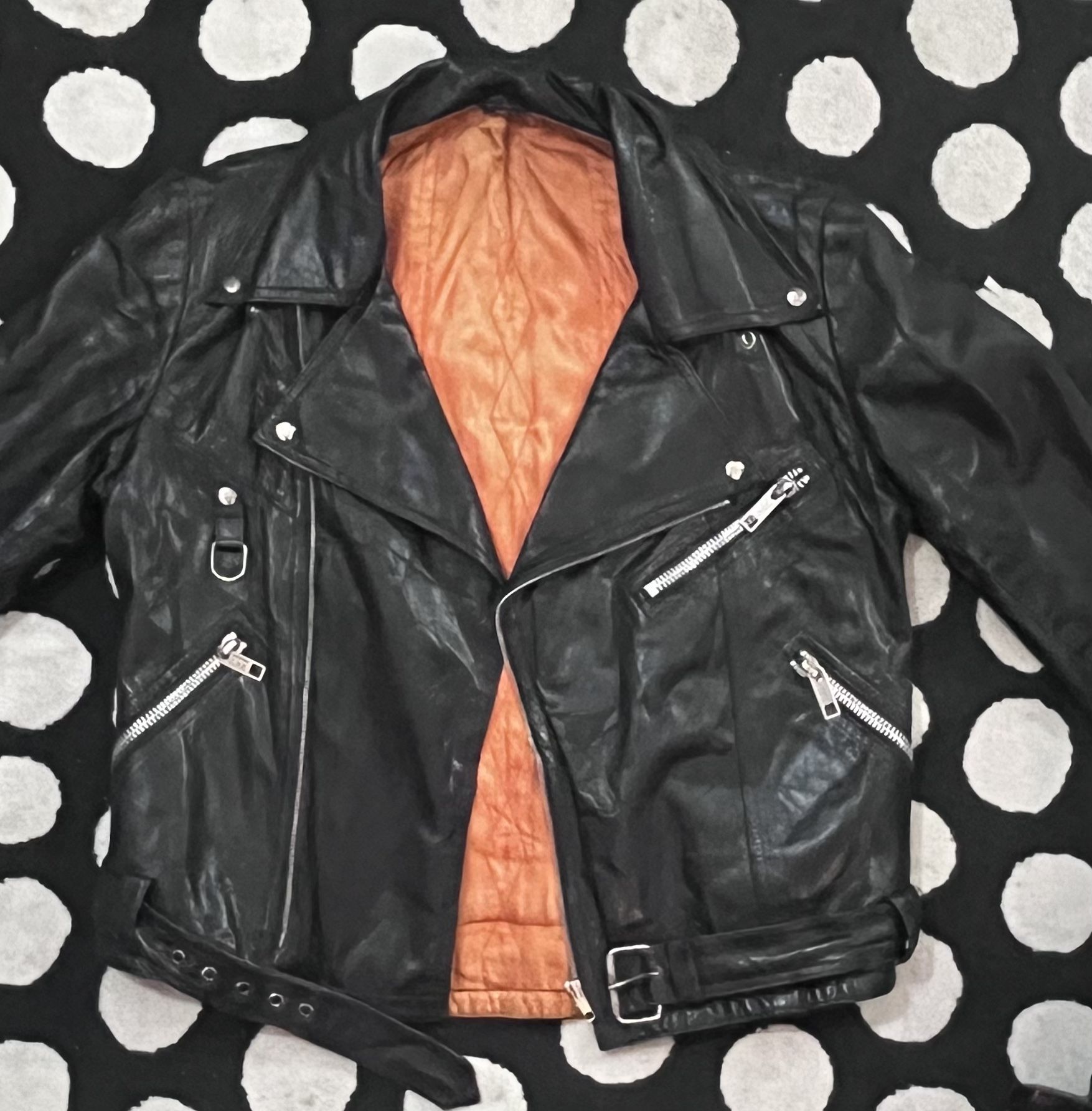Vintage Swedish Leather Jacket Jofama Punk Rock N Roll 70s