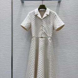 Waffle-style White Dress