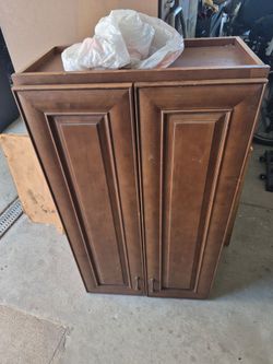 Wood Cabinet which shelves