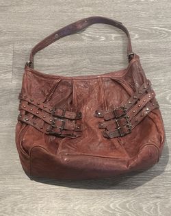 Treesje Large Dylan Red Leather Hobo Bag 