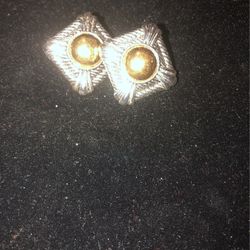 Silver&Gold Button Earrings