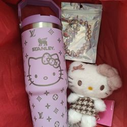 Hello Kitty Stanley Cup + Plushie + Phone Charm 