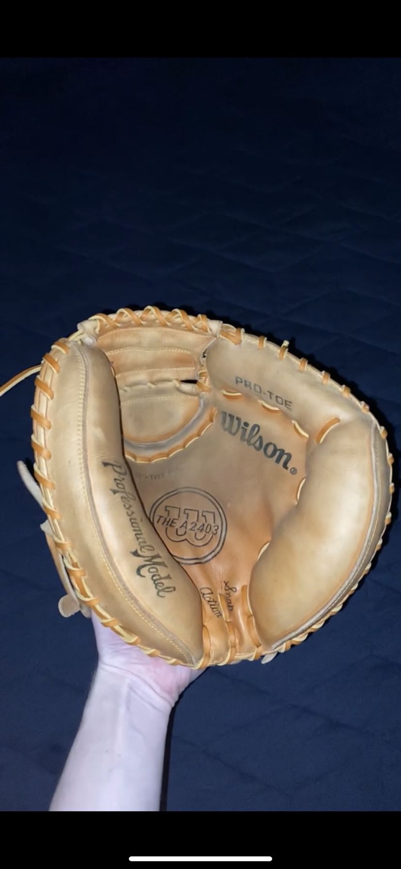 Wilson A2000 Catchers Mitt Freshly Relaced