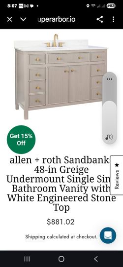 Allen and Roth Sandbank 48- in Greige Vanity