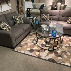 Tibbee Slate Living Room Set /couch /Sofa and Loveseat 