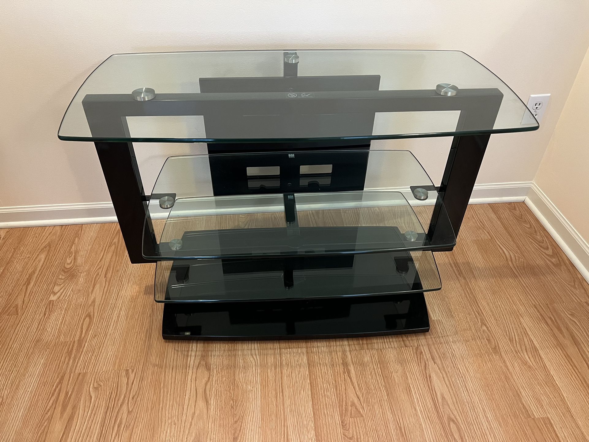 BDI Icon 9428 Triple Wide Open TV STAND GLOSS BLACK