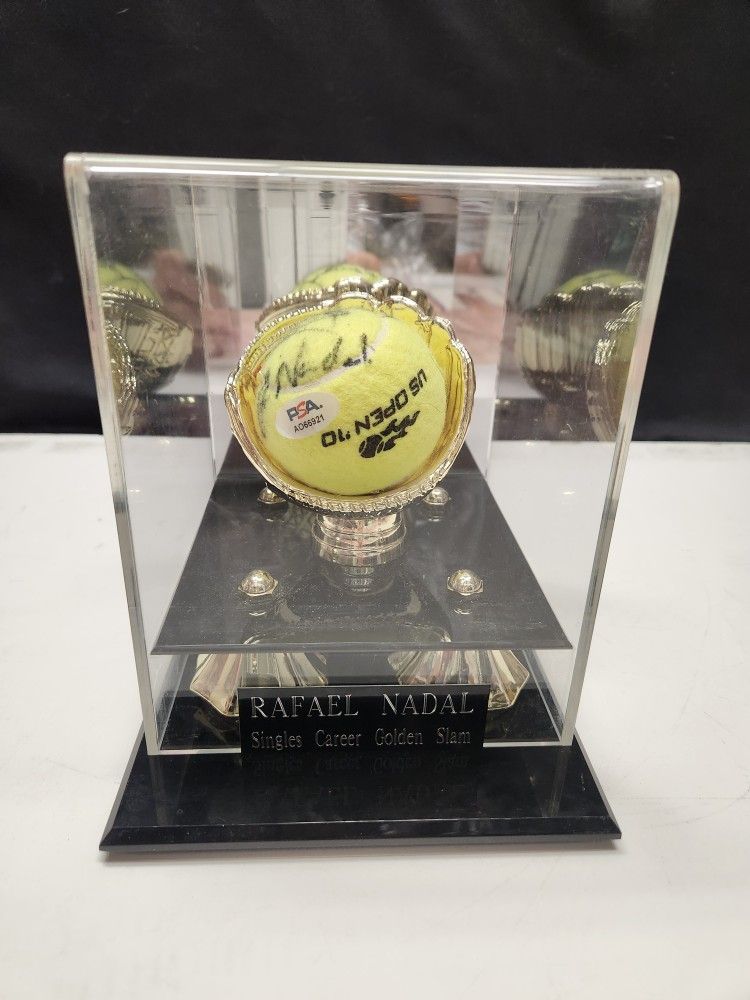 Rafael Nadal Signed, PSA Certified Tennis Ball In Premium Display Case