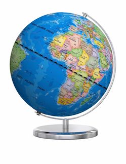 Desktop World Globe with Chrome Stand