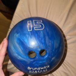Brunswick Cosmic Bowling Ball – 15 lb – Blue Swirl – Pre-Drilled (Used)