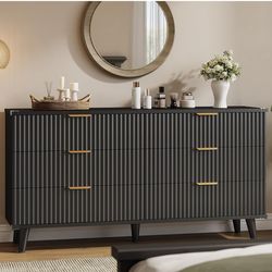 Black Dresser with 6 drawers