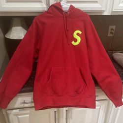 Supreme Hoodie L FW19 S Logo Hooded Sweatshirt RED Pre Owned SHIPS SAME DAY