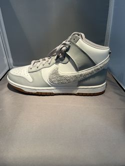 Nike Dunk High Retro 'Chenille Swoosh' Shoes (DR Ed  8805-003) Light Smoke Grey Men’s 10