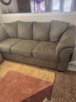 2 Sage Green Couches w/ 4 tables 