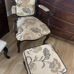 Two piece chair with Ottoman
