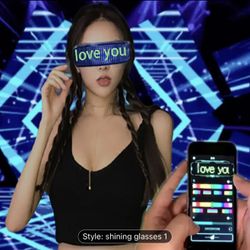 Customizable LED Glasses with Bluetooth, APP ControlDIY Text MessagesWhite Light