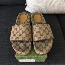 Gucci Canvas Slides