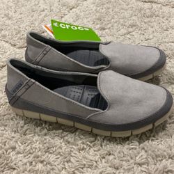 Crocs stretch Sole microsuede Skimmer Women’s slip-on loafers Size 5.5-6