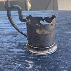 Antique Russian Jewish Silver 84 Mark Tea Glass Holder Подстаканник 5,3 Oz