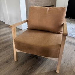 2 Leather and Wood Chair