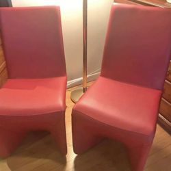 MCM Red Leather Chairs