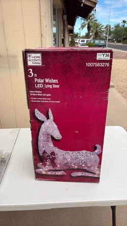 3 foot Polar wishes, LED lying deer
