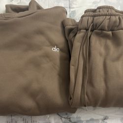 ALO Brown Hoodie And Sweat Set (off Brand)