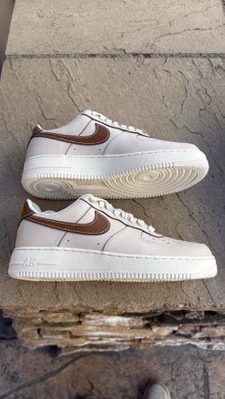 New Nike Air Force 1 low pearl white British tan shoes men’s 9.5