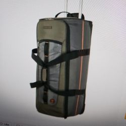 TIMBERLAND OLIVE/GRAY ROLLING DUFFEL CARRY ON SUITCASE LUGGAGE 