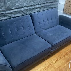 Blue sued futon