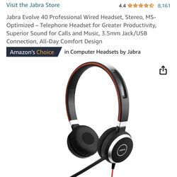New Jabra Evolve 40 Wired Headset 