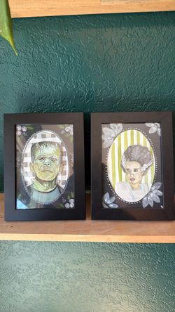 Frankenstein and Bride paintings