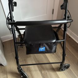 Medline Rollator With Seat And Basket 