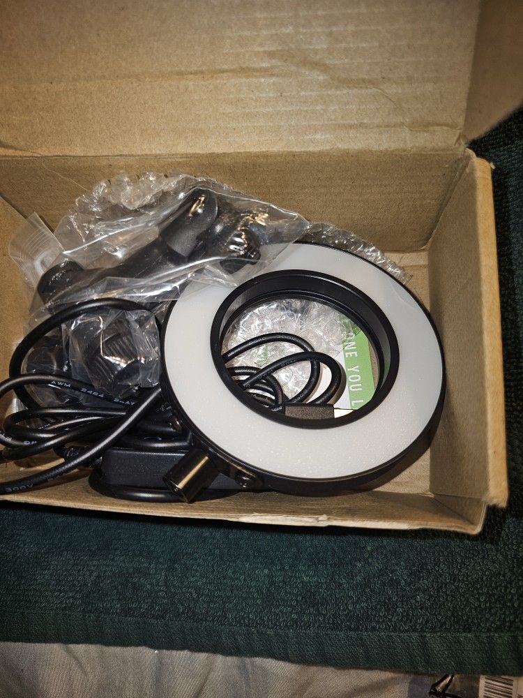 LED selfie ring light with a phone holder and flexible stand