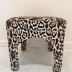 Leopard Print Footstool / Ottoman 