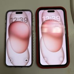 2 iPhone 15 plus Phone Unlocked 128GB Pink 