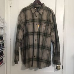 NWT Mens Carhartt Plaid Button-Up Shirt 🧔🏻‍♂️