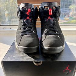 NIKE Air Jordan 6 VI Retro Black Infrared Size 8.5