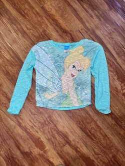 Disney Tink girls size Medium 7/8 Tinkerbell Long sleeve all over print Tinker b